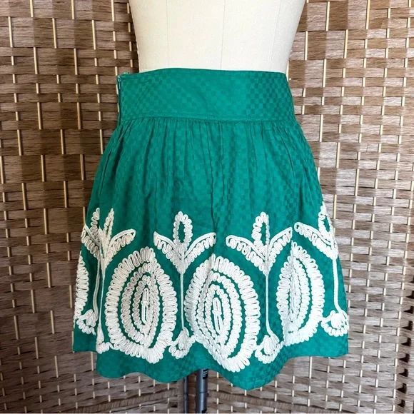 Green Anthropologie Nick & Mo 100% cotton skirt M - Picture 4 of 9